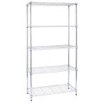 Libreria Archimede Light 5 ripiani acciaio cromato 36x90x177 cm - 12123