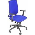 Poltrona semidirezionale LR1SE con ruote e braccioli ignifuga blu - 12201