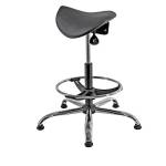 Sedia tecnica a sella E19W con poggiapiedi telescopico piedini in gomma - 11567