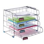 Set da 4 vaschette scorrevoli 39 x 30 x 31,5 cm vaschette 6,5 cm metallo - 11616