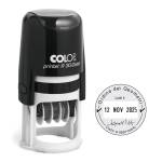 Timbro datario R30 diametro 30 mm 4 righe autoinchiostrante personalizzabile - 13163