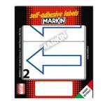 Etichette adesive simbolo freccia blu - alto - in carta - permanenti - 115 x 70 mm - 2 etic. per foglio - 10 fogli - bianco - Markin - 10059 - 8007047038487 - DMwebShop