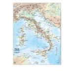 Carta geografica Italia scolastica plastificata 29,7 x 42 cm - 13625