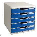 Cassettiera Modulo A4,28,8 x 32 x 35 cm 5 cassetti grigio blu - 17581