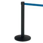 Colonnina segnapercorso Alfa nera altezza 95 cm nastro retrattile blu da 200 cm - 13675