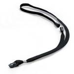 Cordoncino per portabadge 44 x 1 cm tessuto nero - 13655