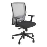 Poltrona semidirezionale X2 con braccioli regolabili nero grigio - 17396