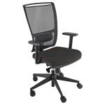 Poltrona semidirezionale Zoea con ruote e braccioli schienale rete nero seduta nero - 17407