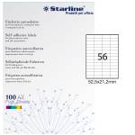 Etichetta adesiva - permanente - 52,5 x 21,2 mm - 56 etichette per foglio - bianco - conf. 100 fogli A4 - Starline - X210ODC555 - 8025133013675 - DMwebShop