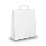 Shopper in carta maniglia piattina - 22 x 10 x 29 cm - bianco - conf. 25 sacchetti - Mainetti Bags - 031335 - 8029307031335 - DMwebShop