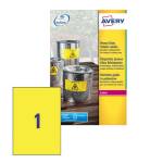Etichetta in poliestere L6111 - permanente - 210 x 297 mm - 1 etic. per foglio - giallo fluo - conf. 20 fogli A4 - Avery - L6111-20 - 4004182061114 - DMwebShop