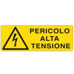 Cartello segnalatore - 35 x 12,5 cm - PERICOLO ALTA TENSIONE - alluminio - Cartelli Segnalatori - E1734K - 8798230217344 - DMwebShop