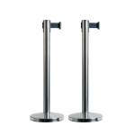 Colonnine segnapercorso Budget Retractable - altezza 88 cm - nastro nero da 210 cm - set 2 pezzi - Securit - RS-RT-LW-CH - 8719075282489 - DMwebShop