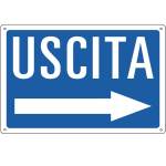 Cartello segnalatore 30 x 20 cm USCITA alluminio - 17486