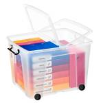 Contenitore multiuso Strata con coperchio e ruote 58x48x41 cm PPL trasparente 75 lt - 6908