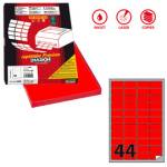 Etichette adesive A 406 in carta permanenti 47,5 x 25,5 mm 100 fogli rosso fluo angoli tondi - 7297