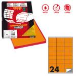 Etichette adesive C 500 in carta permanenti 70 x 36 mm 100 fogli arancio fluo 24 etichette per foglio - 7317