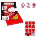 Etichette adesive tonde R 310 in carta permanenti diametro 60 mm 12 etichette per foglio 100 fogli rosso fluo X210R310F RO - 7314