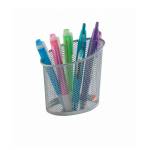 Portapenne Mesh rete metallica 10,5 x 7,3 x 10,3 cm argento - 6514