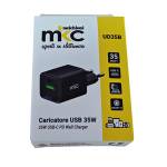 Caricatore USB 35 W 1 USB C 1 USB A nero Melchioni - 3457