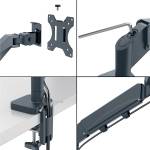 Braccio salvaspazio - per 2 monitor e laptop - grigio scuro - Leitz - 65380089 - 4002432134700 - DMwebShop - 2