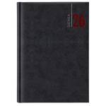 Agenda giornaliera 2026 copertina in carta imbottita 14,5 x 20,5 cm nero - 3581
