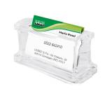 Portabiglietti da visita acrilico - da tavolo - 11,5 x 5,5 x 4,5 cm - trasparente - Lebez - 1680 - 8007509016800 - DMwebShop - 1