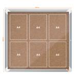 Bacheca per interni fondo in sughero 6 fogli A4 orizzontale - 2300 - 2