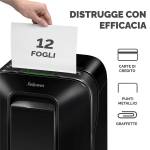 Distruggidocumenti LX-201 - a microframmenti - nero - Fellowes - 5050001 - 50043859751513 - DMwebShop - 2