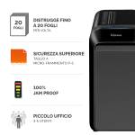 Distruggidocumenti LX-221 - a microframmenti - nero - Fellowes - 5050401 - 50043859751551 - DMwebShop - 1