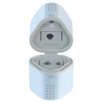 Temperamatite Grip 2001 con contenitore - 3 fori - sky blue - con doppio serbatoio - Faber Castell - 183874 - 4005401838746 - DMwebShop - 1