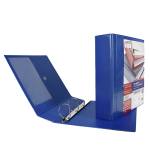 Raccoglitore personalizzabile Stelvio TI 4 anelli a D 50 mm dorso 7,5 cm 22 x 30 cm blu Sei Rota 36504137 - 4382 - 1