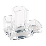 Portacancelleria con portapenne - acrilico - 15 x 10 x 9 cm - trasparente - Lebez - 1684 - 8007509016848 - DMwebShop - 1