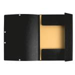 Cartellina con elastico - cartoncino lustre' - 3 lembi - 400 gr - 24 x 32 cm - nero - conf. 25 pezzi - Exacompta - 55501E - 3130630555018 - DMwebShop - 1