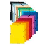 Cartellina con elastico - cartoncino lustre' - 3 lembi - 400 gr - 24 x 32 cm - mix 10 colori - conf. 50 pezzi - Exacompta - 55500E - 3130630555001 - DMwebShop - 1