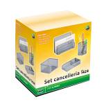 Set scrivania 4 accessori rete metallica argento - 12064 - 1