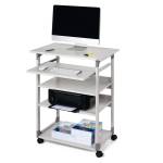 Pc Workstation System 75 VH con ruote 5 ripiani 75 x 53,4 x 95,125 cm grigio - 11898 - 1