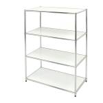 Libreria Easy System 4 ripiani acciaio cromato 80x40x120 cm bianco - 8096