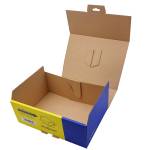 Scatola automontante per ecommerce Pick e Post - S - 26 x 19 x 10 cm - giallo-blu - Blasetti - 0262 - 8007758026216 - DMwebShop - 3