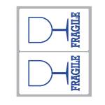 Etichette adesive fragile in carta permanenti 115 x 70 mm 10 fogli bianco 2 etichette per foglio - 13176 - 1