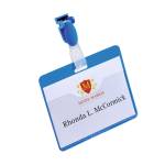 Portanome a tasca aperta clip in plastica 6 x 9 cm blu - 13658 - 1