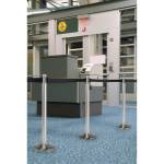 Colonnina segnapercorso cromata altezza 100 cm nastro retrattile nero da 210 cm - 13681 - 1