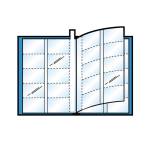 Porta biglietti da visita Asso Card - 21 x 29,7 cm - 10 buste con 10 tasche ciascuna - blu - Sei Rota - 57000207 - 8004972029955 - DMwebShop - 1