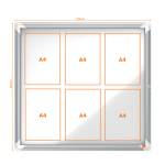 Bacheca per interni fondo magnetico bianco 6 fogli A4 orizzontale - 16460 - 2