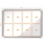 Bacheca per interni - fondo magnetico bianco - 8 fogli - A4 - orizzontale - Nobo - 1902559 - 5028252063906 - DMwebShop - 2