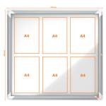 Bacheca per esterni fondo magnetico bianco 6 fogli A4 orizzontale - 16203 - 2