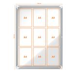 Bacheca per interni fondo magnetico bianco 9 fogli A4 verticale - 16475 - 1