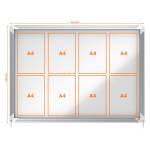 Bacheca per interni - fondo in metallo - 8 fogli - A4 - ante scorrevoli - Nobo - 1902569 - 5028252063777 - DMwebShop - 3