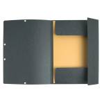 Cartellina con elastico cartoncino lustre 3 lembi 400 gr 24 x 32 cm grigio - 15628 - 1