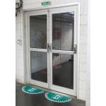 Adesivo segnalatore Take Care da terra uscita di emergenza 70 x 35 cm - 16832 - 1